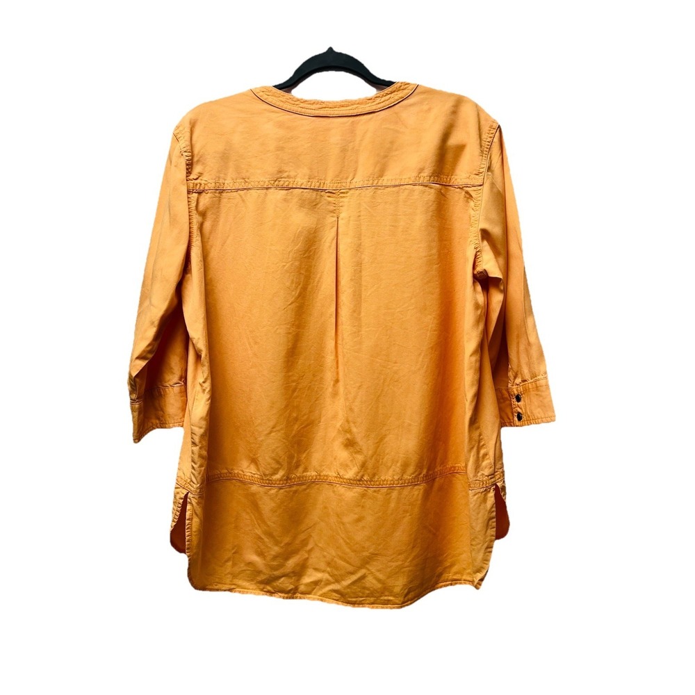 Westbound Petites PL Orange Tunic Blouse Hippie 80s Relaxed Boho Beach Cruise - Picture 2 of 4